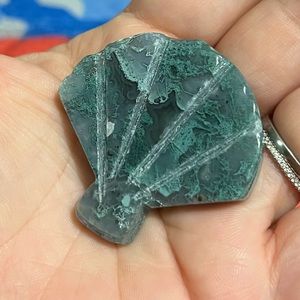 Moss Agate Crystal Leaf